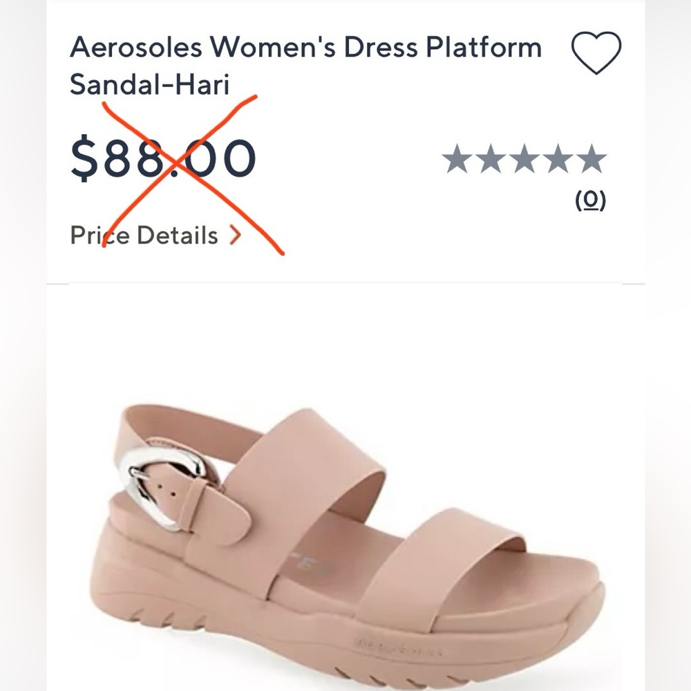 Aerosoles Hari Women's Tan Dress Platform Sandal, size 8.5